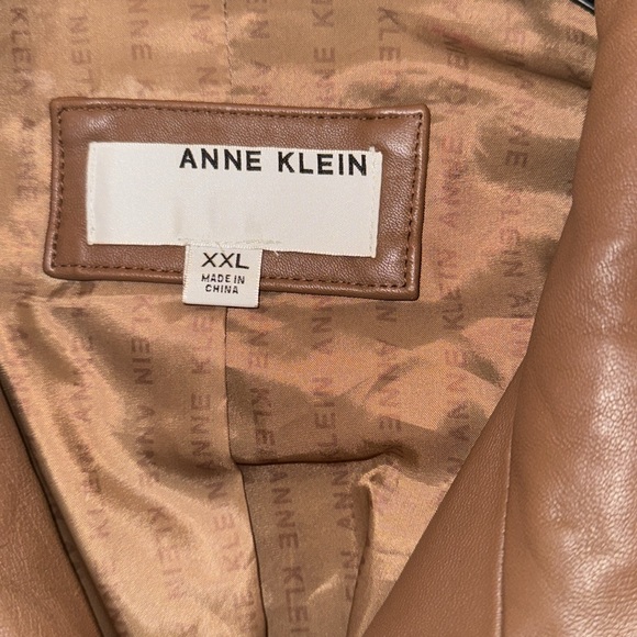 Anne Klein faux leather bomber jacket. XXL. Worn once. - Picture 2 of 3